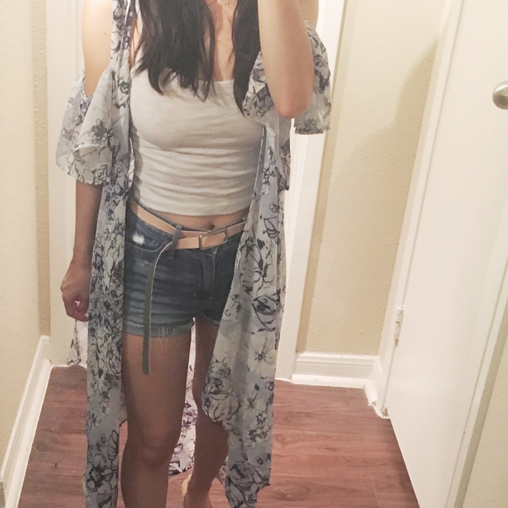 Blue Flora Kimono